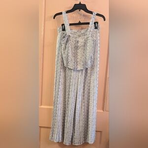 Paper Crane Textured Cream Jumpsuit